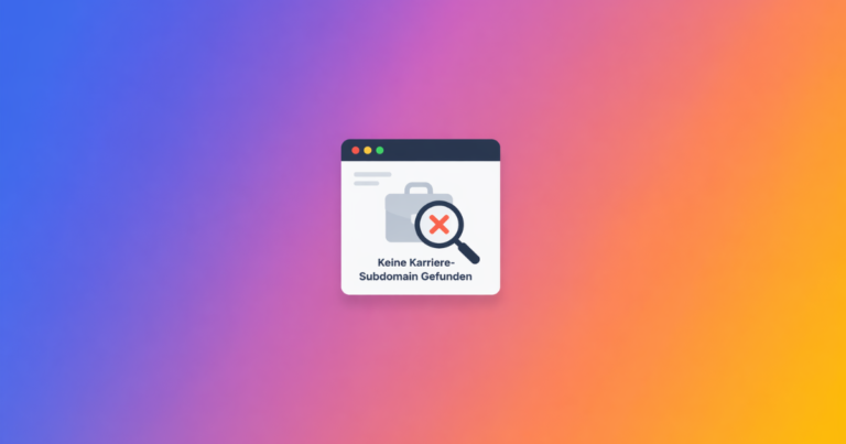 Keine Karriere-Subdomain Gefunden